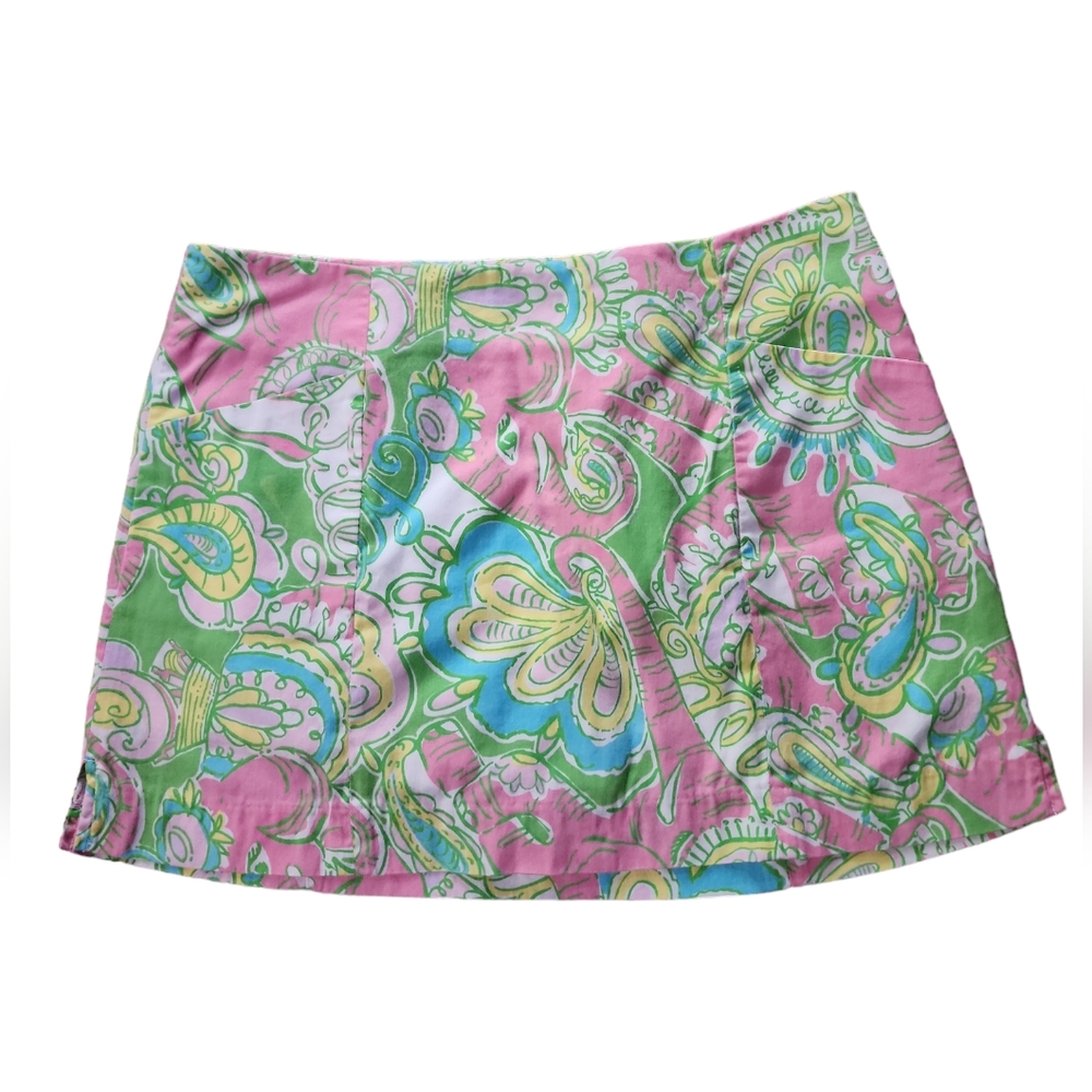 Lily poulter size4  skort, hidden side zip with button, multi colored floral